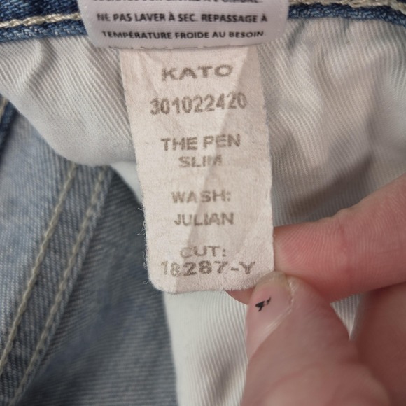 Hiroshi Kato Jeans Mens Selvedge Light Wash Blue Pen Slim Stretch Fits 30x33 - Picture 7 of 15